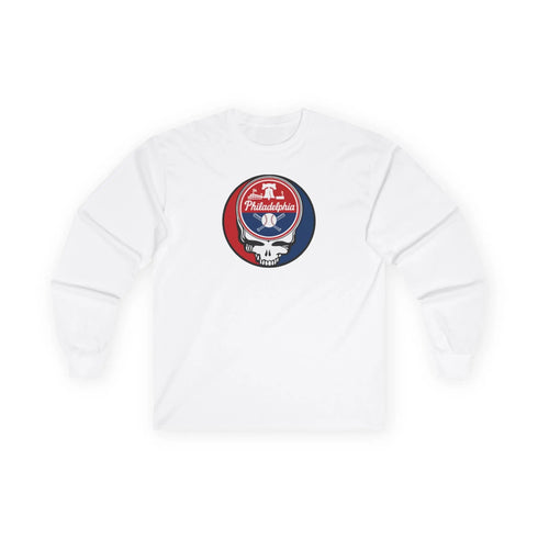 Grateful Dead - Philadelphia Baseball Stealie Grateful Dead Long Sleeve Tee - MLB - StealieShop